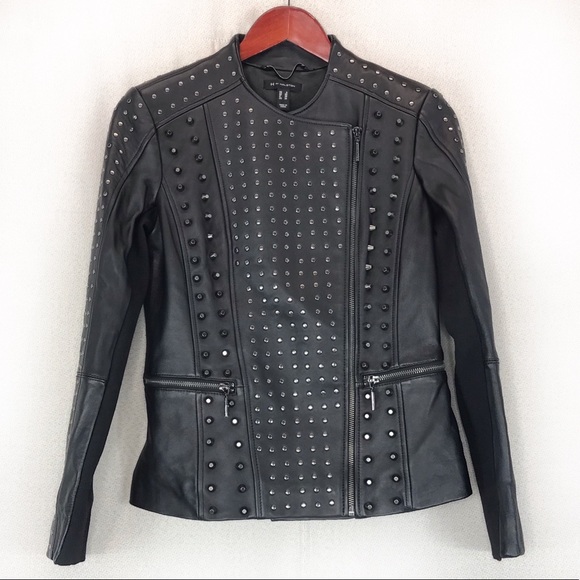 H by Halston Jackets & Blazers - NWOT H by Halson studded moto leather jacket